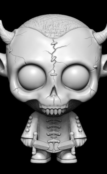 Stylised gothic character sculpture created using detailed 3D sculptural services