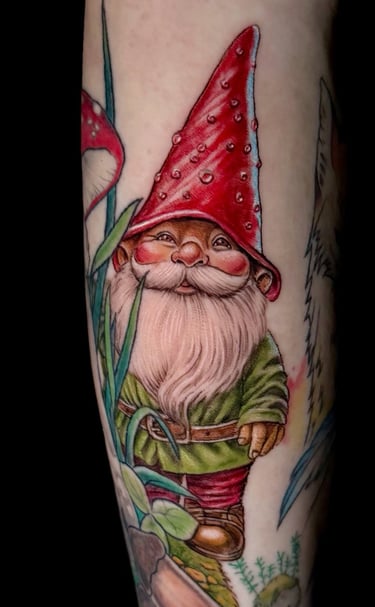 Color Surrealism Gnome Tattoo Vancouver