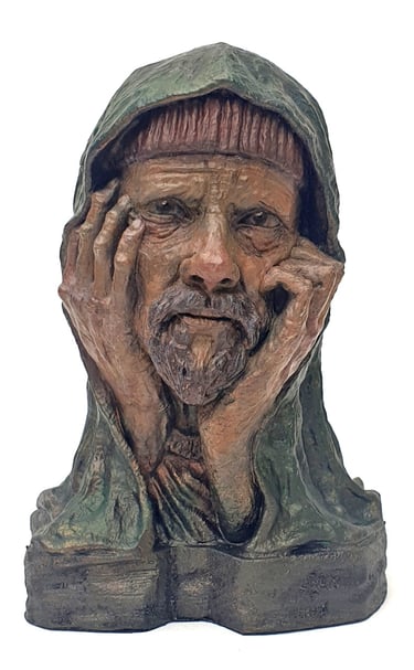 Expressive character bust created using professional 3D sculptural services