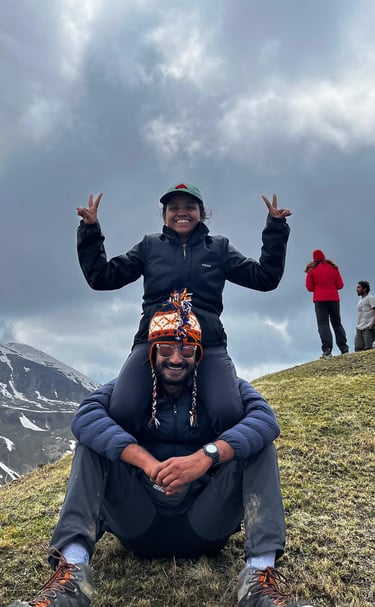 Happy Hikers in the Mountains