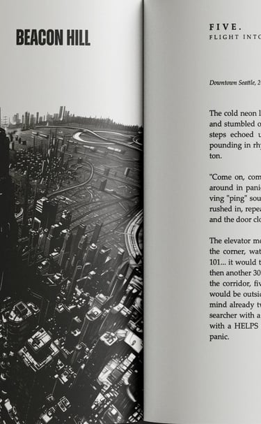 a book opened to show a book with a picture of a man in a suit