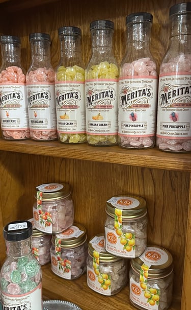 Southern Style Hard Candy in different flavours like pineapple, banana cream and lemon.