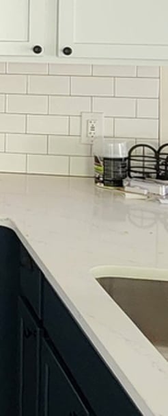 blue and white cabinets