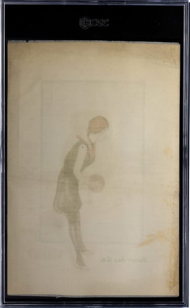 Vintage 1912 Tobacco Sports Tobacco Silk Basketball Girl SGC Graded