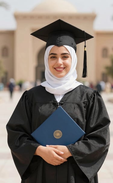 A confident university student studying in a cozy dorm room, symbolizing the leap to higher education.