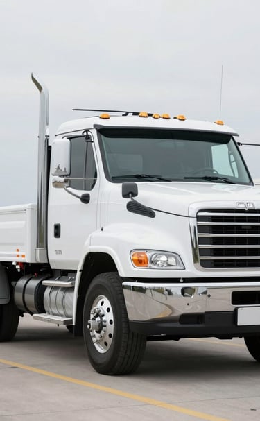 A convoy of 4 Runner Transport trucks driving along a coastal highway under clear skies.