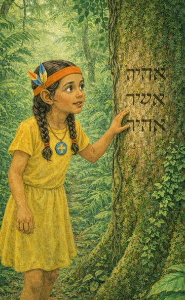 Daisy reads in unknown language engraved in a te