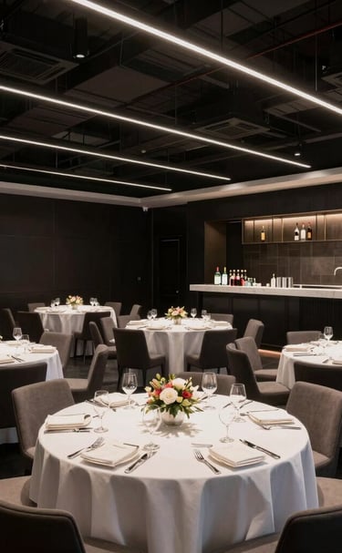 Historic exterior view of the Cabildo y Juramento Eventos complex surrounded by trees