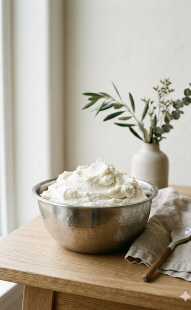 fluffy tallow in bowl