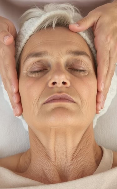 woman receiving gentle touch to head