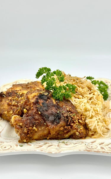 Slow roasted with chicken and rice