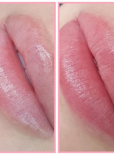 Permanent Make-up Lip Blush Vorher- / Nachher Fotos Lippenpigmentierung