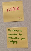 image of sticky notes suggesting filter option