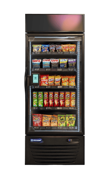 Touchless beverage vending machine in workplace breakroom