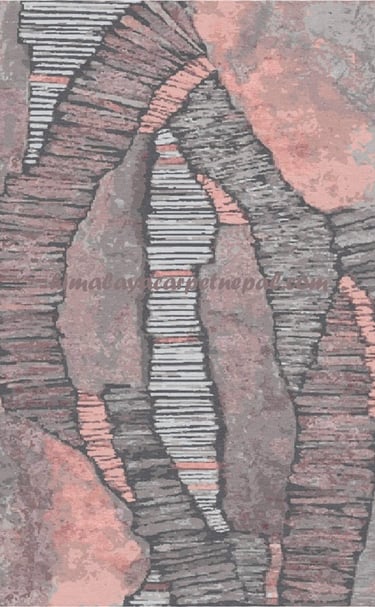 Elegant Handmade Nepalese Carpet in Modern Design - Contemporary Artisan Craftsmanship