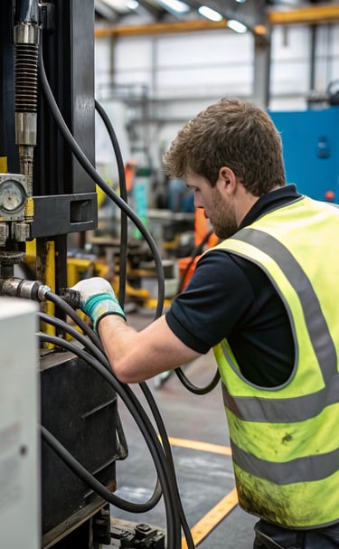 On-site hydraulic hose service in a manufacturing plant