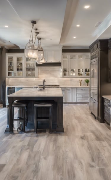 a brown kitchen