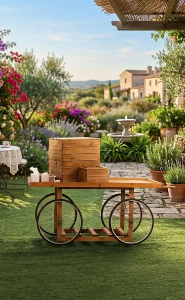 wooden food cart with wheels, wheels cart