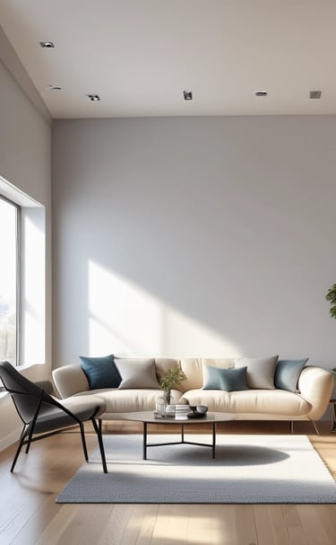 A beautifully painted living room with vibrant colors.