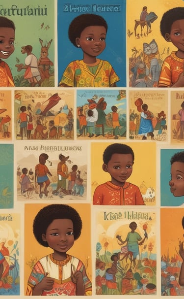 A colorful display of various language learning ebooks and resources.