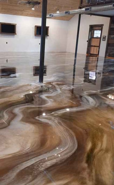 Metallic Epocxy Floor in Grand Island Home