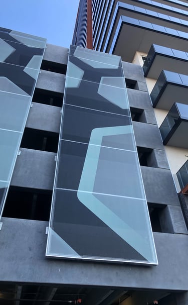parking garage tensile membrane facade
