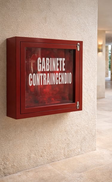 Gabinete contraincendio rojo de fibra de vidrio