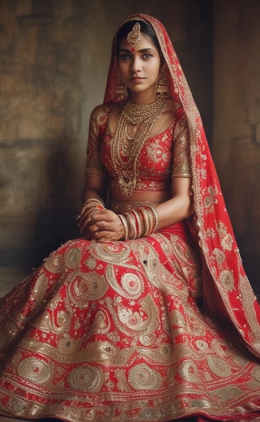 Close-up of a tailor's hands carefully stitching a vibrant Bangladeshi sharee fabric.