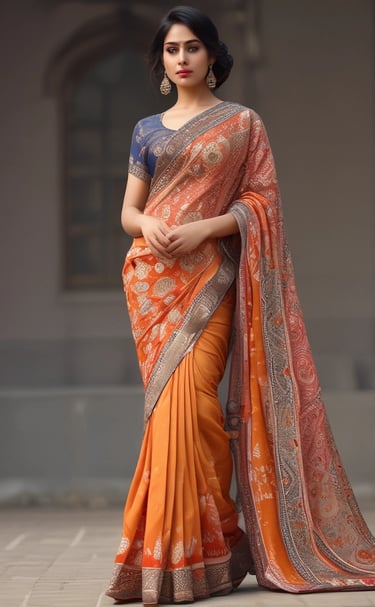 A selection of colorful unstitched fabrics laid out on a wooden table, ready for tailoring.