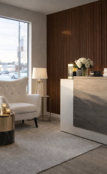 Spa reception area at Aveira Spa Calgary