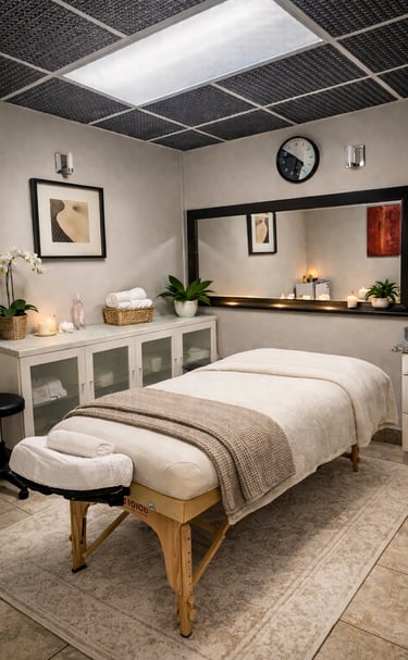 Massage therapy room at Aveira Spa & Wellness Calgary