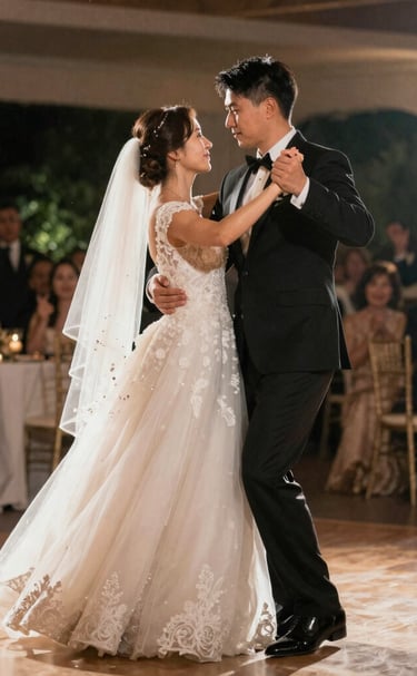 DJ Kurt-M spinning energetic tunes at a lively wedding reception with dancing guests