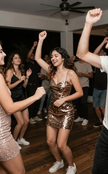 DJ Kurt-M mixing tracks at a corporate event with a professional setup and engaged audience