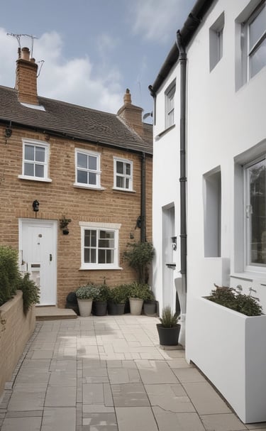 Completed K rendering on a house wall with clean, even finish in natural light