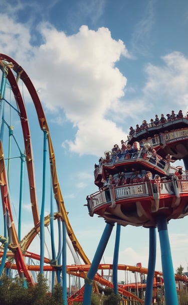 A sunny Galveston beach with gentle waves and a colorful umbrella.