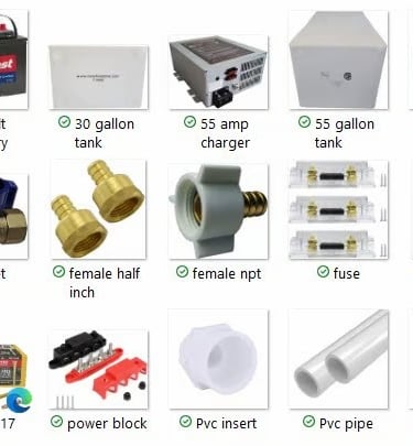 Product list to convert a van into a mobile grooming unit