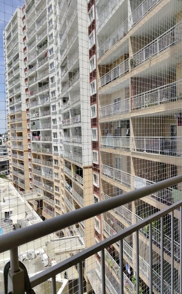 Pigeon prevention nets for sea-facing balcony in Worli Mumbai