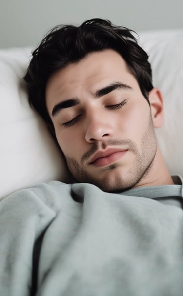 Flat lay of mono skincare products surrounded by fresh botanicals and soft lighting.