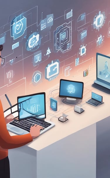 A sleek laptop screen displaying a clean, modern website design in progress.