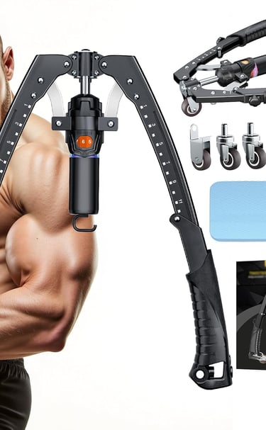 Twister Arm Trainer, 3 in 1 Hydraulic Power Chest Workout Equipment with Ab Roller Wheels and Hooks,