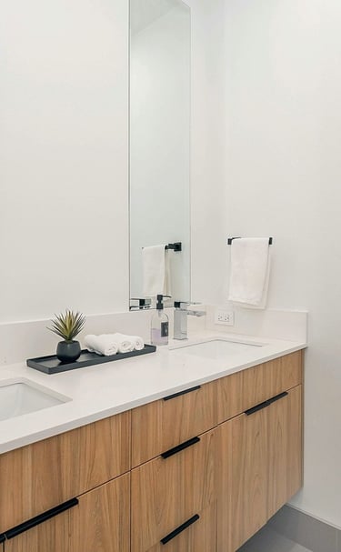 New construction bathroom with contemporary design and finishes