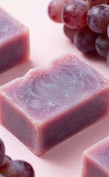 An elegant flat lay of foamora bubbles soaps in pastel colors with gentle bubbles and soft lighting.