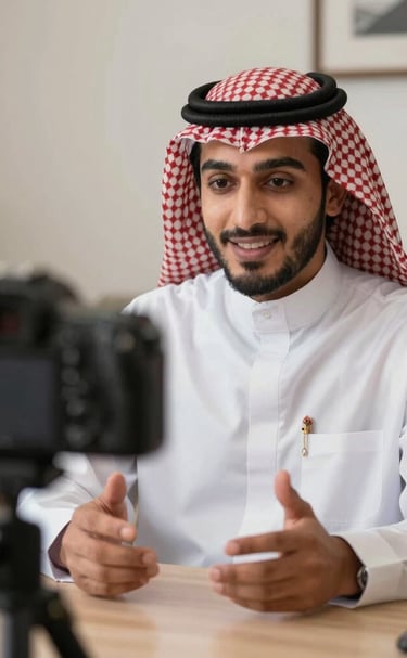 An Indian UGC creator sharing a joyful cooking video in a bright, homey kitchen.