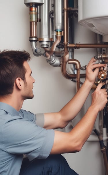 A tidy bathroom with spotless tiles and pipes expertly drilled and sealed.