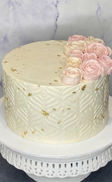 Edible Flowers Wedding Cake Gold Coast