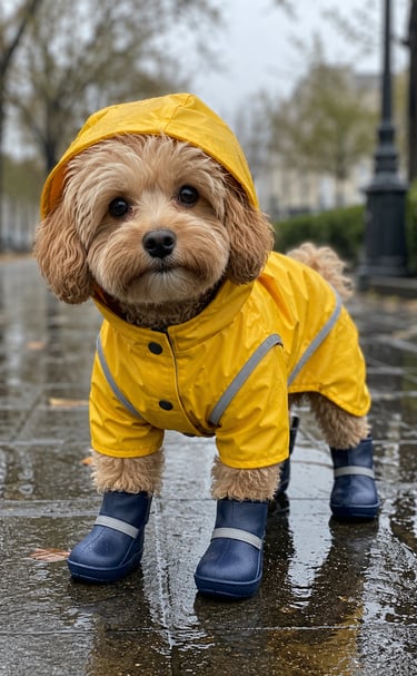 Impermeable artesanal para perro: Chubasquero personalizado para mascota.