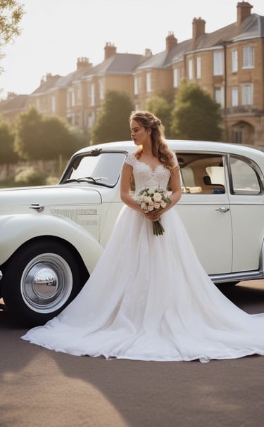 A large convention center hall arranged for an event setup with scattered boxes, crates, and equipment. There are partitions covered with white drapes, directional signs hanging from the ceiling, and yellow taped lines on the floor. A person is walking through the hall, and equipment is positioned sporadically.