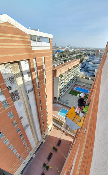 A man working on a building