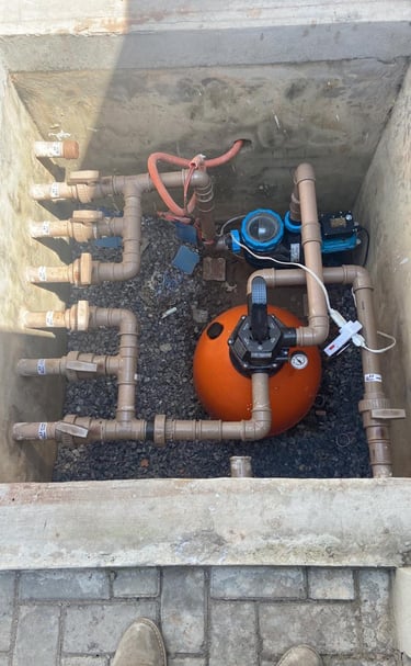 a person standing in a hole in a hole in the ground