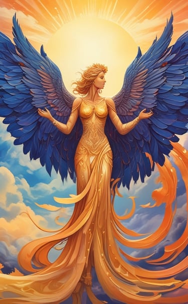 A stunning sunset over a tranquil lake, symbolizing peace.